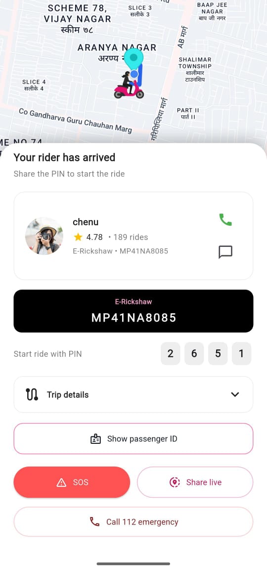 Safety SOS and live ride preview